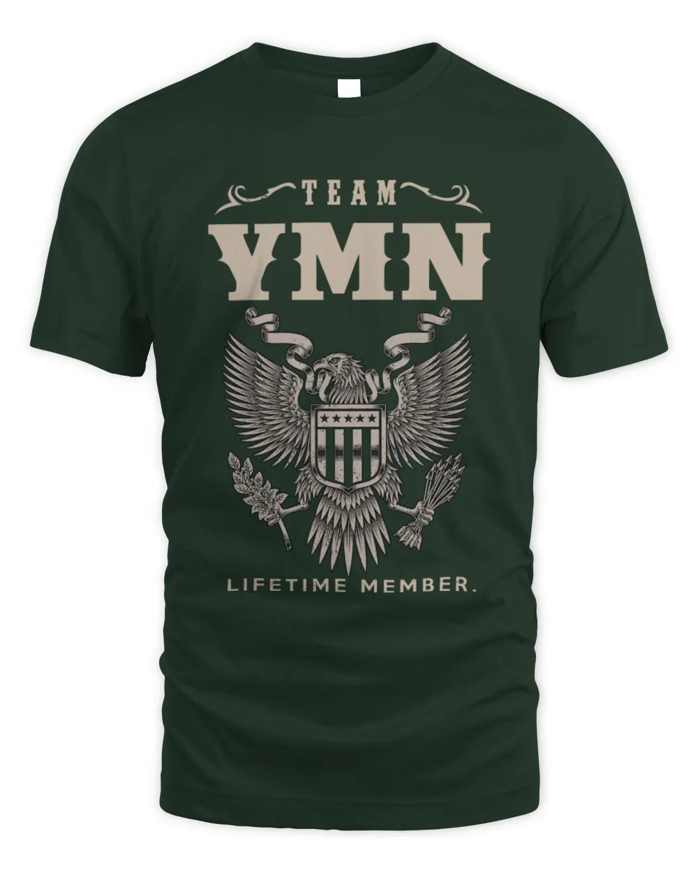 YMN TP06-K82 – Personalized Classic Style Apparel “Team NAME Lifetime Member” - Unisex Standard T-Shirt - Forest Green
