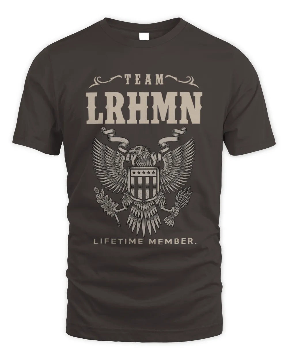 LRHMN TP06-K82 – Personalized Classic Style Apparel “Team NAME Lifetime Member” - Unisex Standard T-Shirt - Dark Chocolate