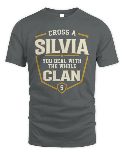 SILVIA NT1-K008 Cross A/An NAME, You Deal With the Whole Clan | Personalized Vintage T-Shirt - Unisex Standard T-Shirt - Charcoal