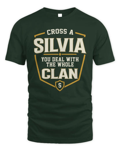 SILVIA NT1-K008 Cross A/An NAME, You Deal With the Whole Clan | Personalized Vintage T-Shirt - Unisex Standard T-Shirt - Forest Green