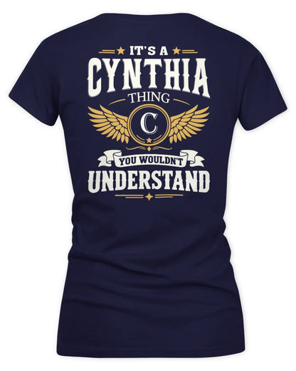 CYNTHIA KT06-M008 It’s a [NAME] Thing – You Wouldn’t Understand | Personalized Vintage T-Shirt - Women's V-Neck T-Shirt - Navy