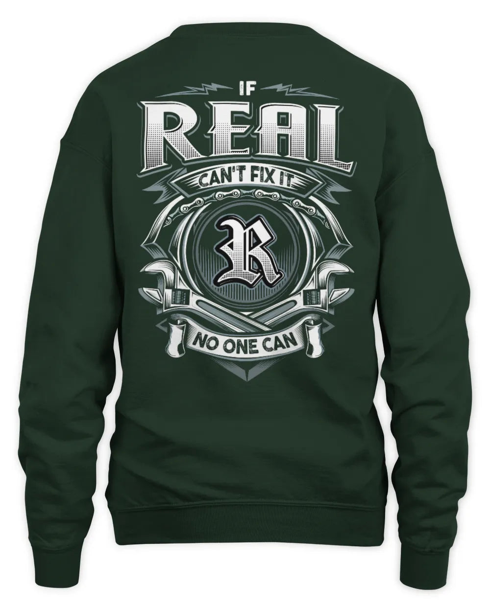REAL AP81-K4-626 - Personalized Ahmed Quote Apparel “If Ahmed Can't Fix It, No One Can” - Unisex Sweatshirt - Forest Green
