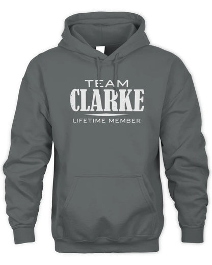 CLARKE BL62-K4-128 - Personalized “Team NAME Lifetime Member” - Unisex Hoodie - Charcoal