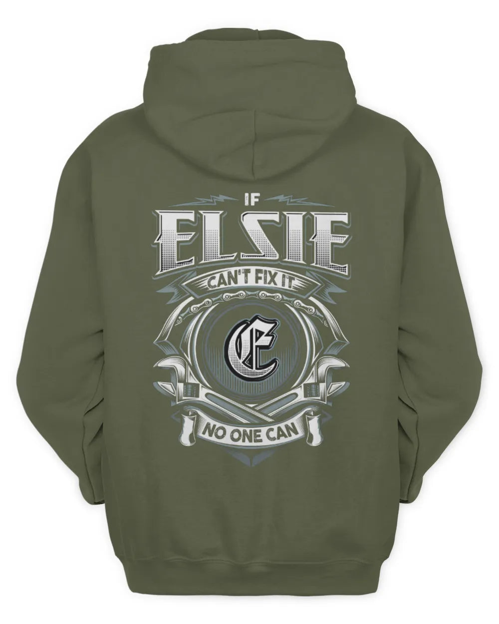ELSIE AP81-K4-626 - Personalized Ahmed Quote Apparel “If Ahmed Can't Fix It, No One Can” - Unisex Hoodie - Military Green