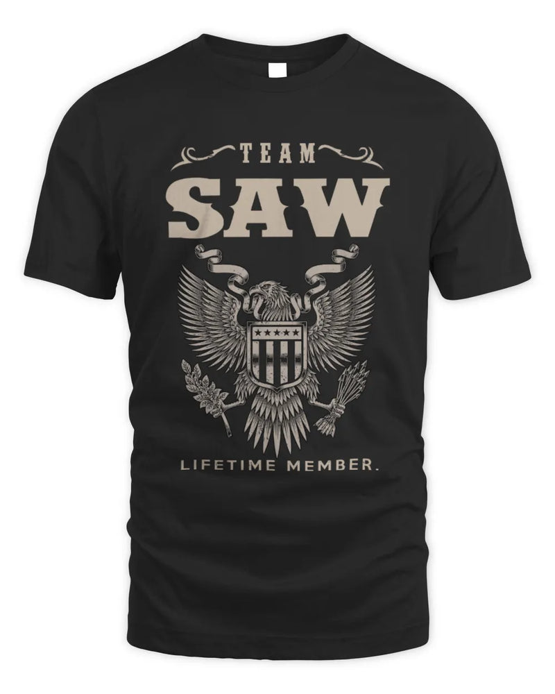 SAW TP06-K82 – Personalized Classic Style Apparel “Team NAME Lifetime Member” - Unisex Standard T-Shirt - Black