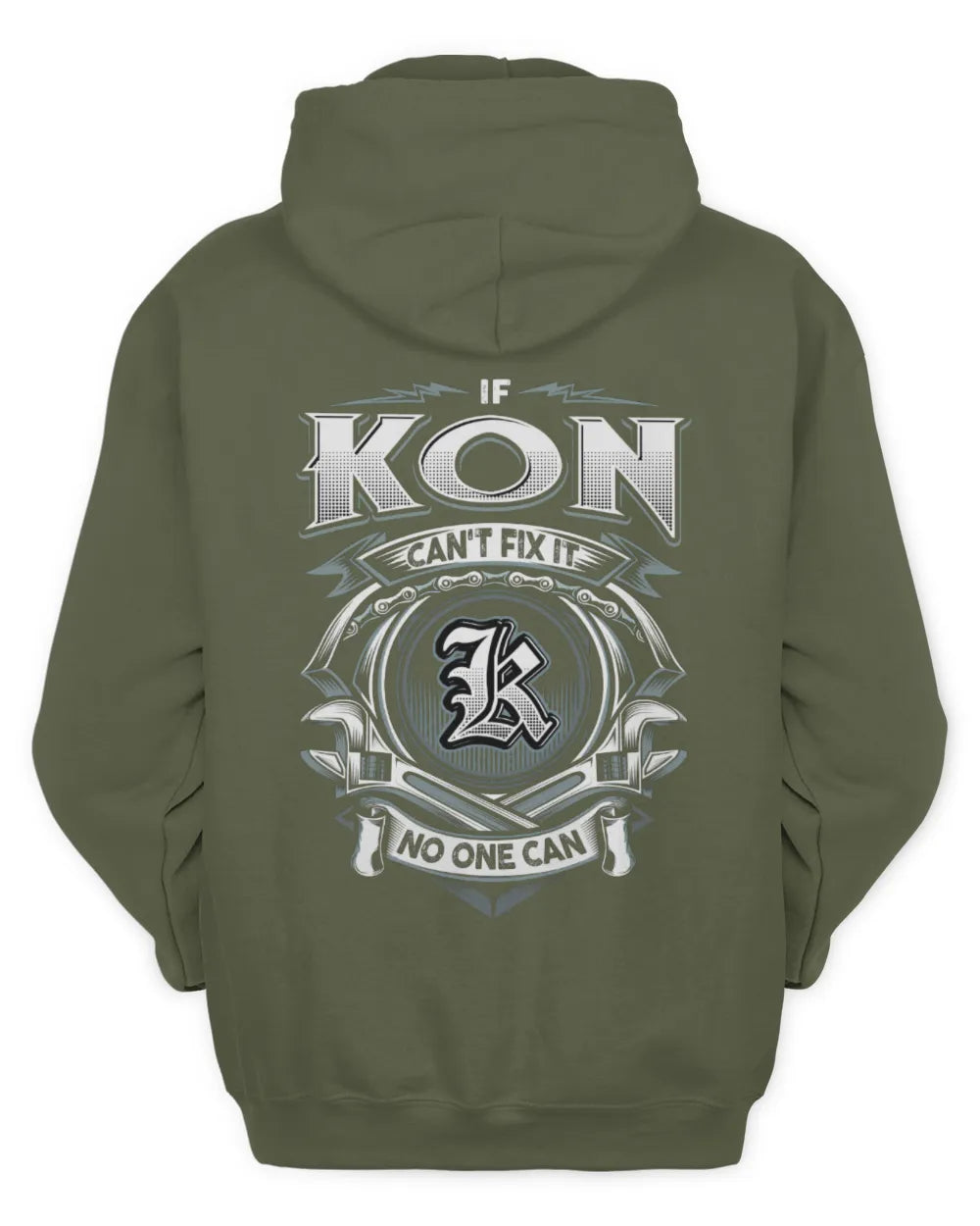 KON AP81-K4-626 - Personalized Ahmed Quote Apparel “If Ahmed Can't Fix It, No One Can” - Unisex Hoodie - Military Green