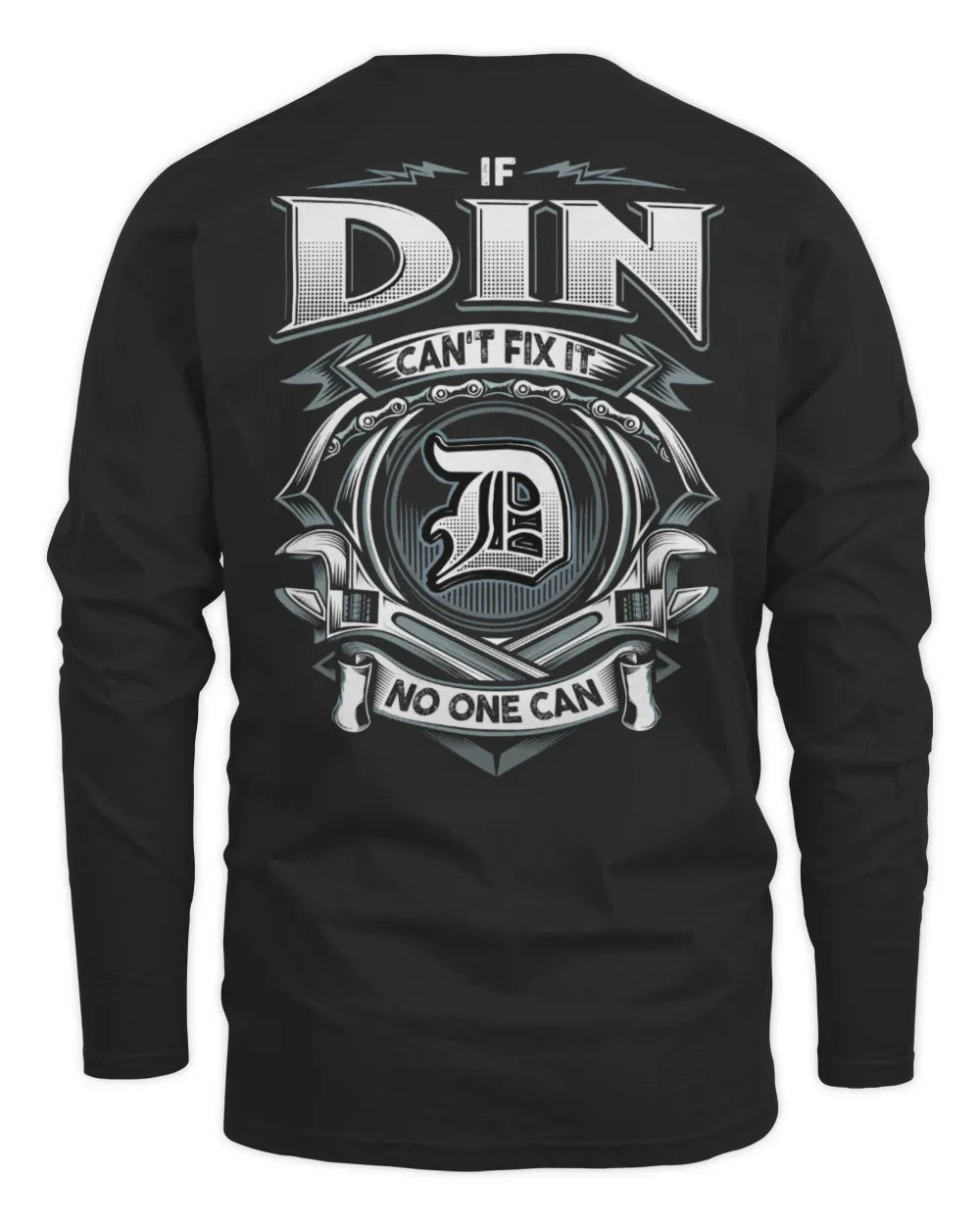 DIN AP81-K4-626 - Personalized Ahmed Quote Apparel “If Ahmed Can't Fix It, No One Can” - Men's Long Sleeved T-Shirt - Black