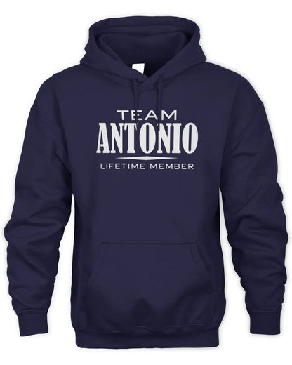 ANTONIO BL62-K4-128 - Personalized “Team NAME Lifetime Member” - Unisex Hoodie - Navy