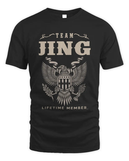 JING TP06-K82 – Personalized Classic Style Apparel “Team NAME Lifetime Member” - Unisex Standard T-Shirt - Black