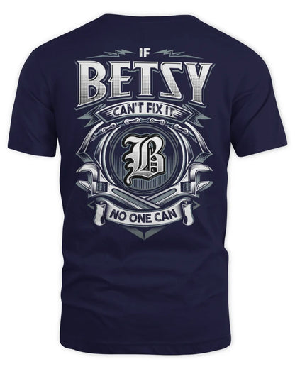 BETSY AP81-K4-626 - Personalized Ahmed Quote Apparel “If Ahmed Can't Fix It, No One Can” - Unisex Standard T-Shirt - Navy