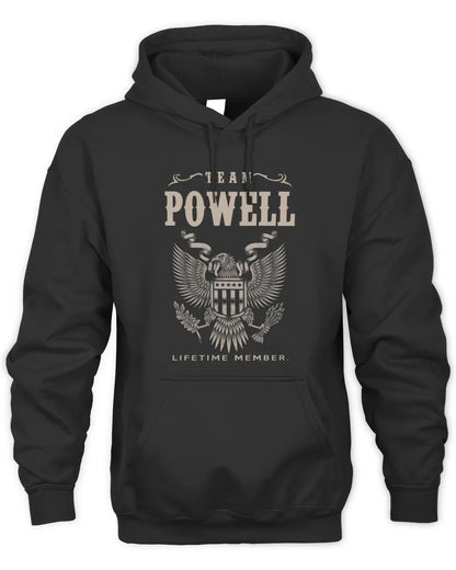 POWELL TP06-K82 – Personalized Classic Style Apparel “Team NAME Lifetime Member” - Unisex Hoodie - Black