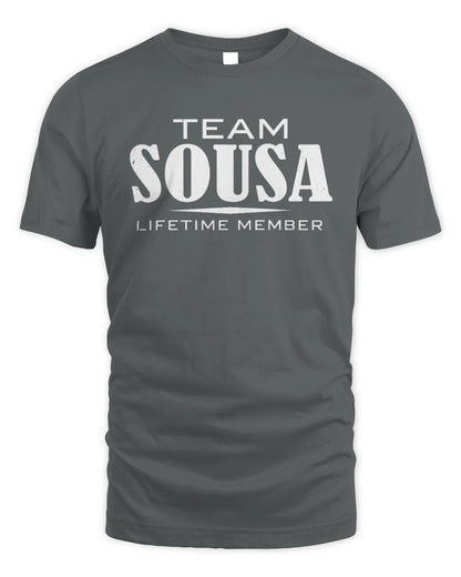 SOUSA BL62-K4-128 - Personalized “Team NAME Lifetime Member” - Unisex Standard T-Shirt - Charcoal