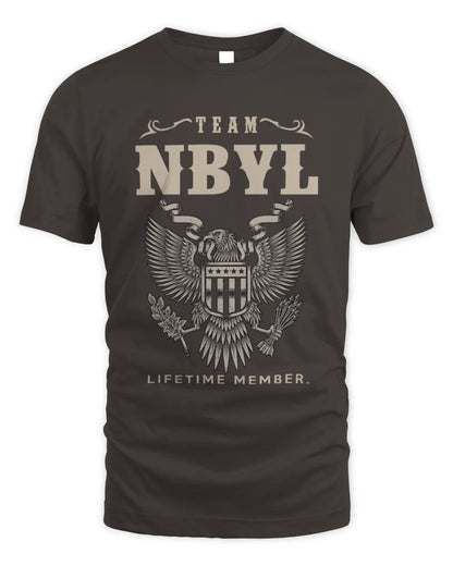 NBYL TP06-K82 – Personalized Classic Style Apparel “Team NAME Lifetime Member” - Unisex Standard T-Shirt - Dark Chocolate