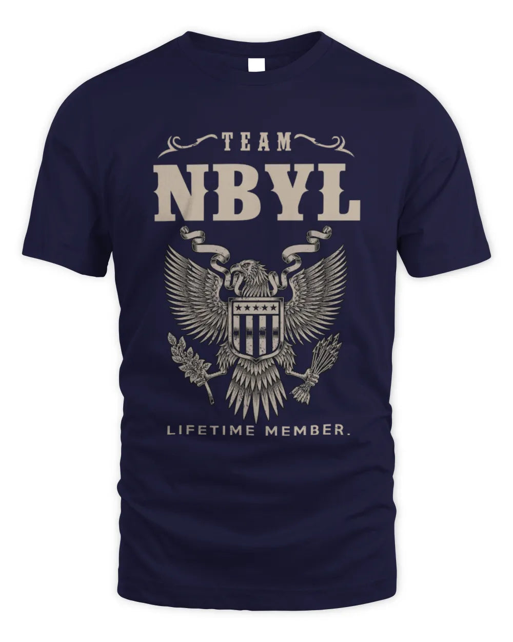 NBYL TP06-K82 – Personalized Classic Style Apparel “Team NAME Lifetime Member” - Unisex Standard T-Shirt - Navy