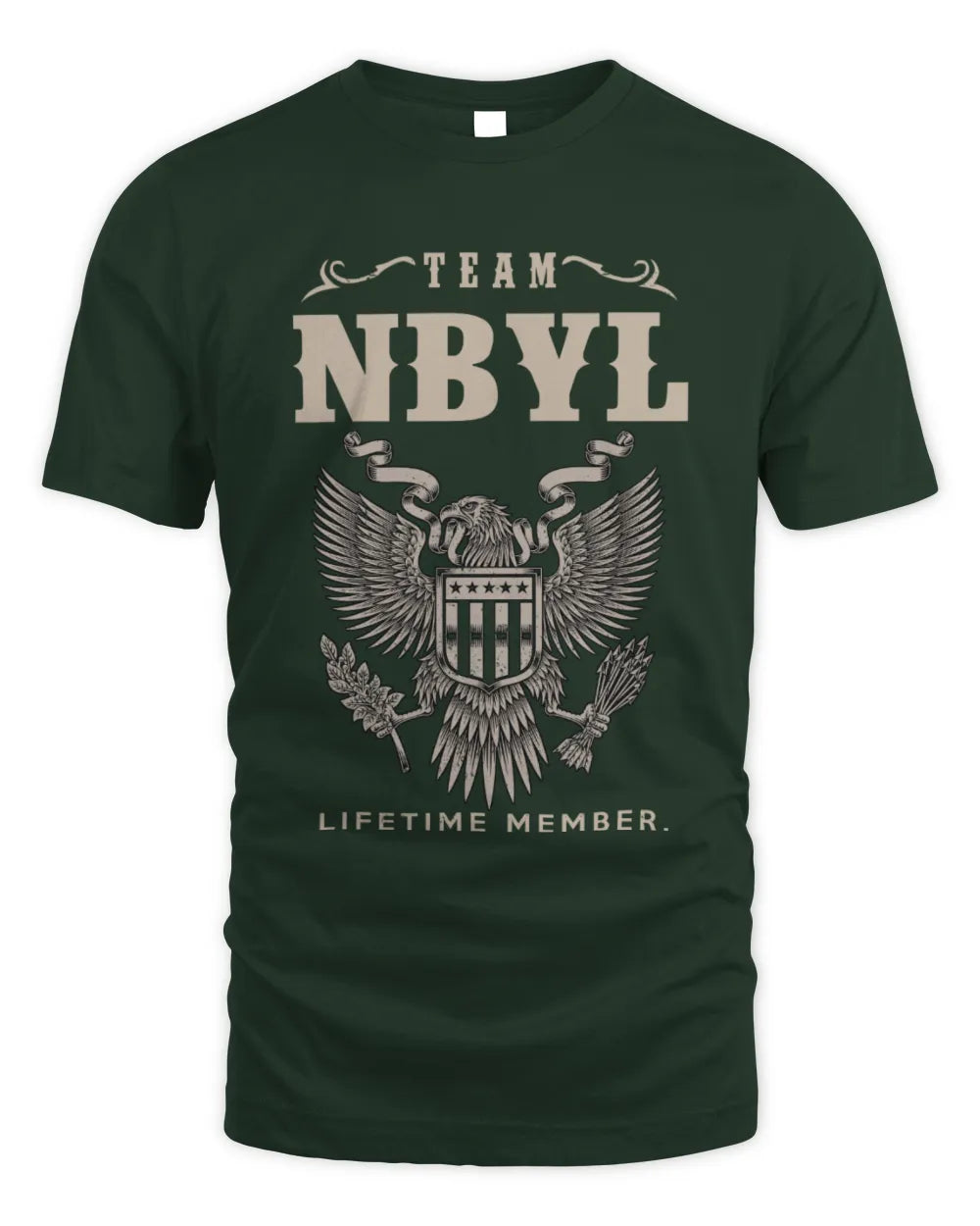 NBYL TP06-K82 – Personalized Classic Style Apparel “Team NAME Lifetime Member” - Unisex Standard T-Shirt - Forest Green