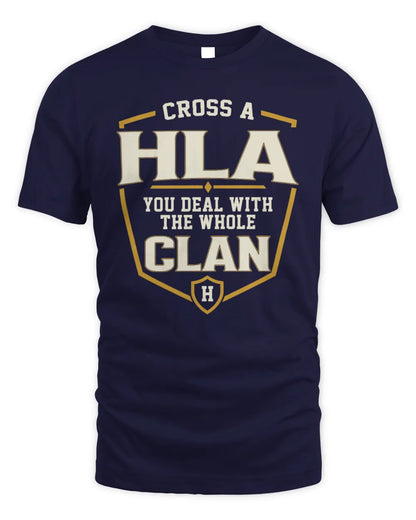 HLA NT1-K008 Cross A/An NAME, You Deal With the Whole Clan | Personalized Vintage T-Shirt - Unisex Standard T-Shirt - Navy