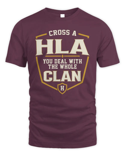 HLA NT1-K008 Cross A/An NAME, You Deal With the Whole Clan | Personalized Vintage T-Shirt - Unisex Standard T-Shirt - Maroon