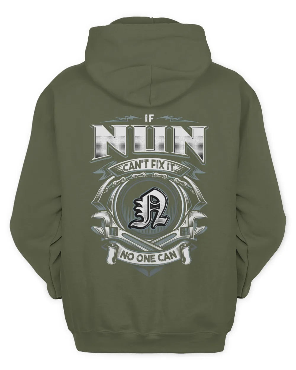 NUN AP81-K4-626 - Personalized Ahmed Quote Apparel “If Ahmed Can't Fix It, No One Can” - Unisex Hoodie - Military Green