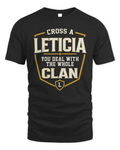 LETICIA NT1-K008 Cross A/An NAME, You Deal With the Whole Clan | Personalized Vintage T-Shirt - Unisex Standard T-Shirt - Black