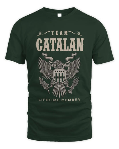 CATALAN TP06-K82 – Personalized Classic Style Apparel “Team NAME Lifetime Member” - Unisex Standard T-Shirt - Forest Green