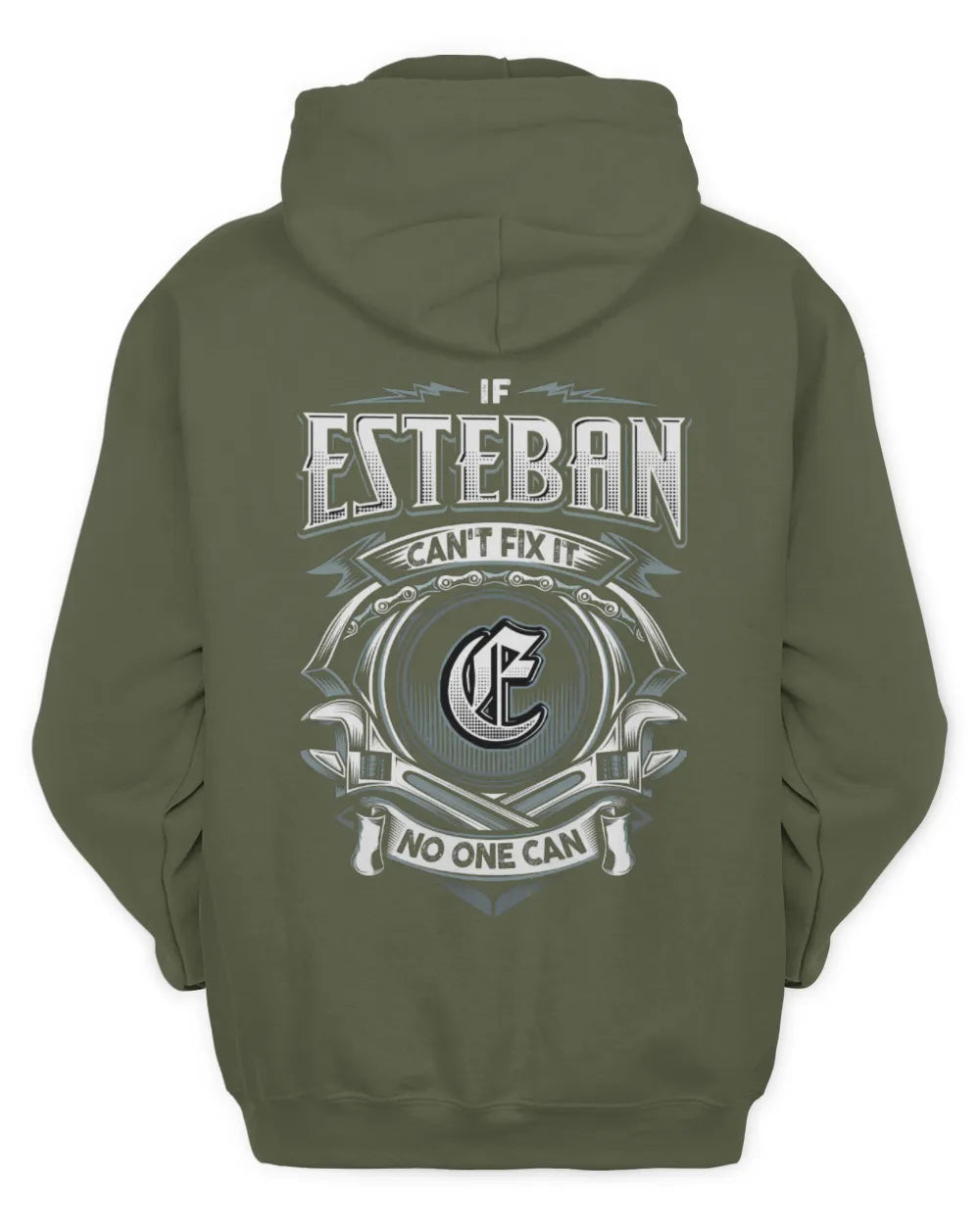 ESTEBAN AP81-K4-626 - Personalized Ahmed Quote Apparel “If Ahmed Can't Fix It, No One Can” - Unisex Hoodie - Military Green