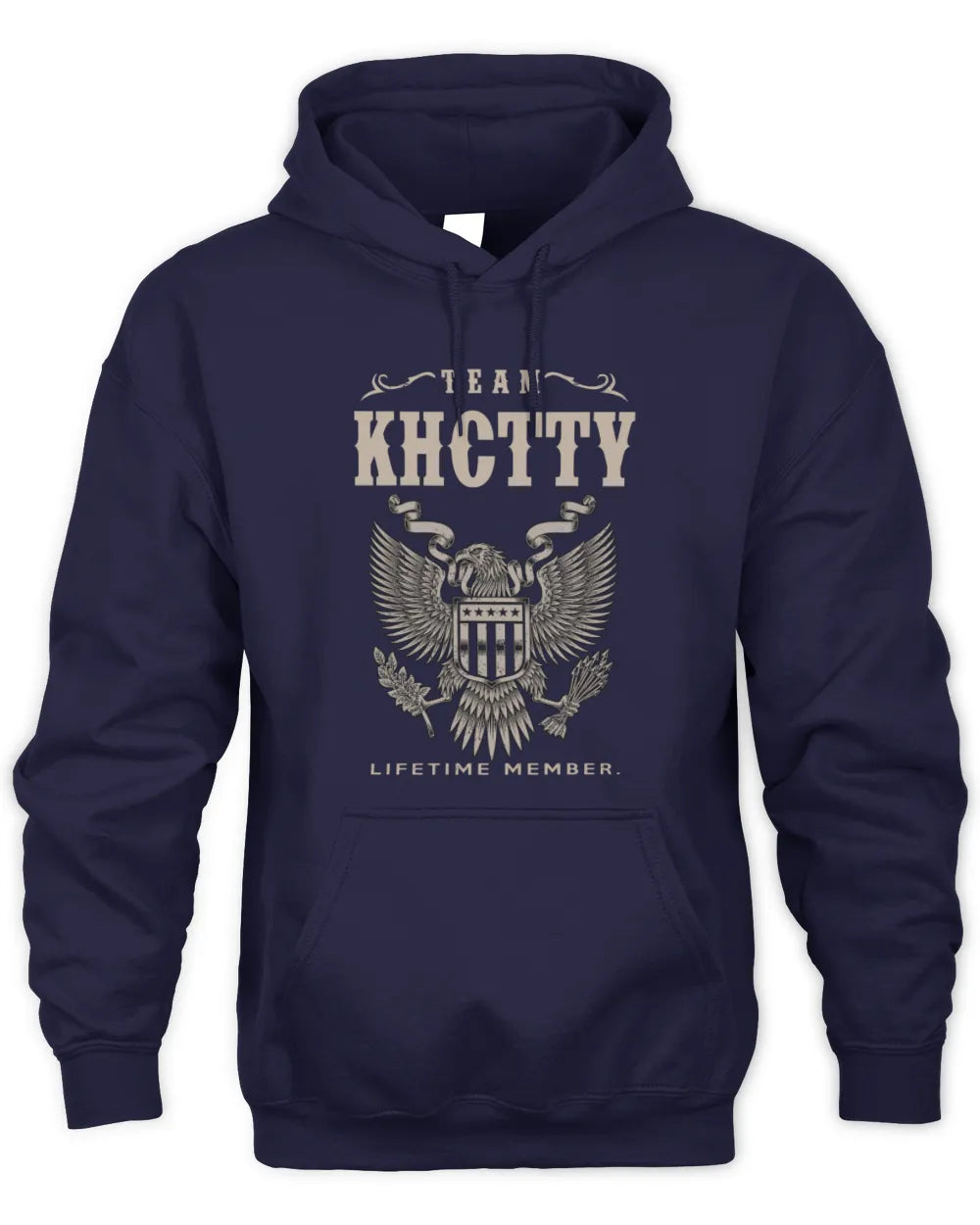 KHCTTY TP06-K82 – Personalized Classic Style Apparel “Team NAME Lifetime Member” - Unisex Hoodie - Navy