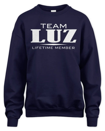 LUZ BL62-K4-128 - Personalized “Team NAME Lifetime Member” - Unisex Sweatshirt - Navy