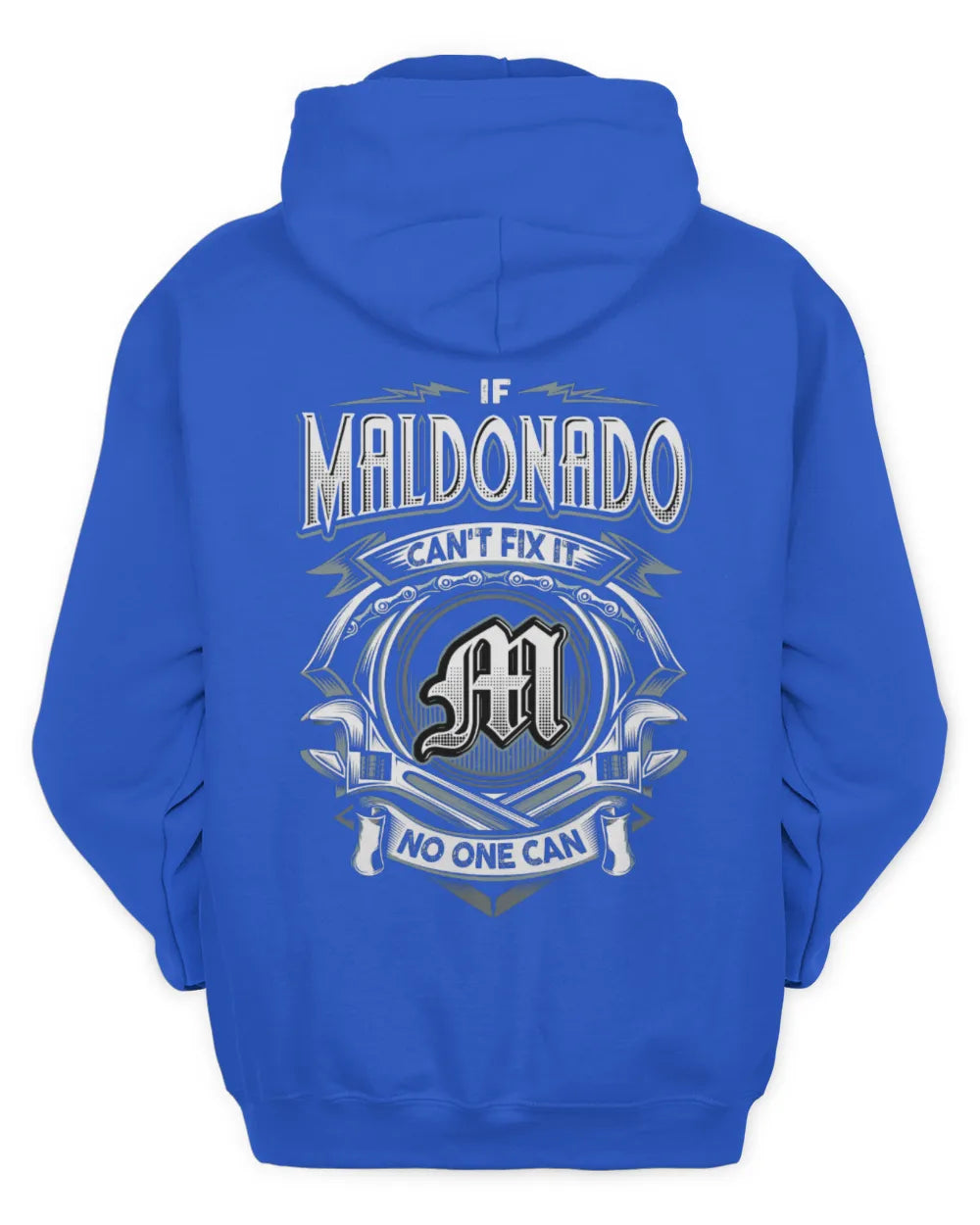 MALDONADO AP81-K4-626 - Personalized Ahmed Quote Apparel “If Ahmed Can't Fix It, No One Can” - Unisex Hoodie - Royal