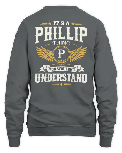 PHILLIP KT06-M008 It’s a [NAME] Thing – You Wouldn’t Understand | Personalized Vintage T-Shirt - Unisex Sweatshirt - Charcoal