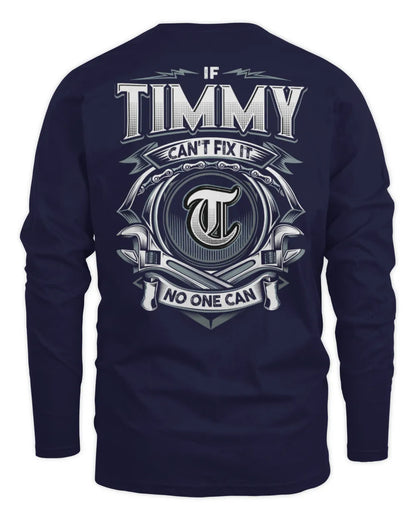 TIMMY AP81-K4-626 - Personalized Ahmed Quote Apparel “If Ahmed Can't Fix It, No One Can” - Men's Long Sleeved T-Shirt - Navy
