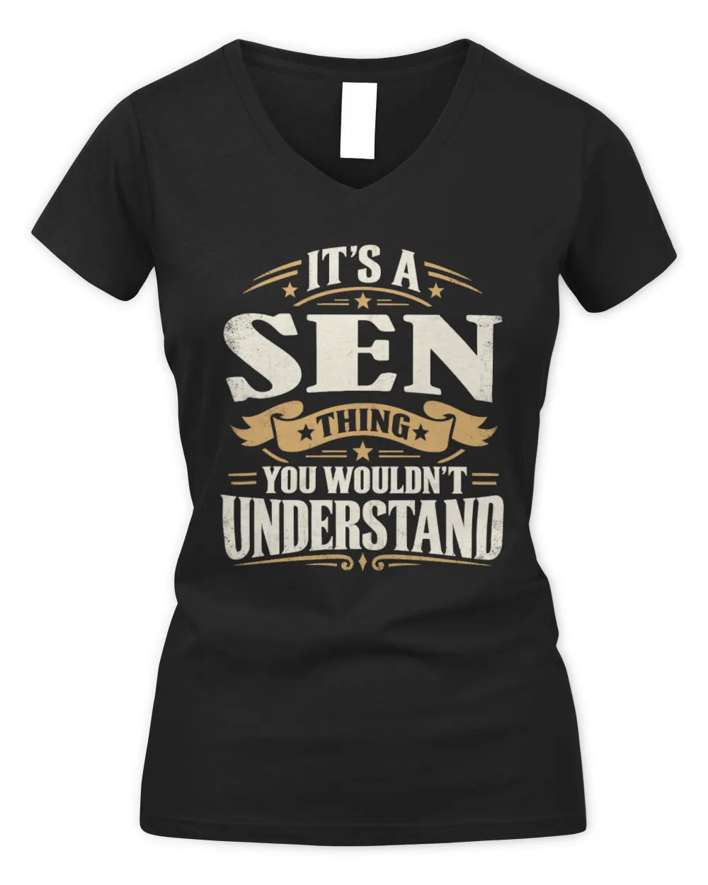 SEN P08 TH51 - Personalized “It’s a/an [NAME] Thing – You Wouldn’t Understand” Shirt - Women's V-Neck T-Shirt - Black