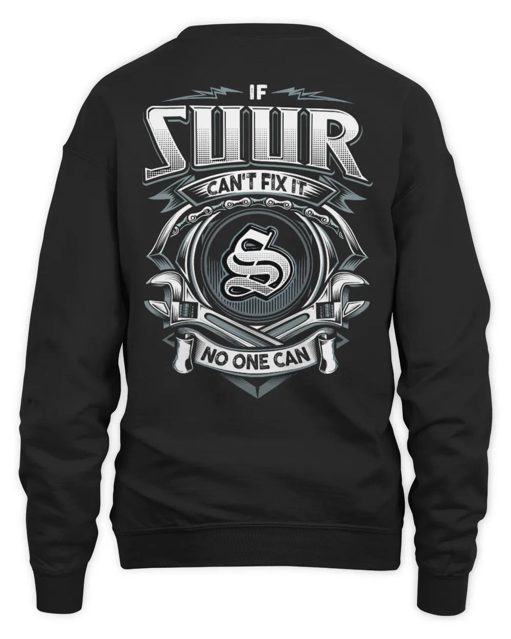 SUUR AP81-K4-626 - Personalized Ahmed Quote Apparel “If Ahmed Can't Fix It, No One Can” - Unisex Sweatshirt - Black