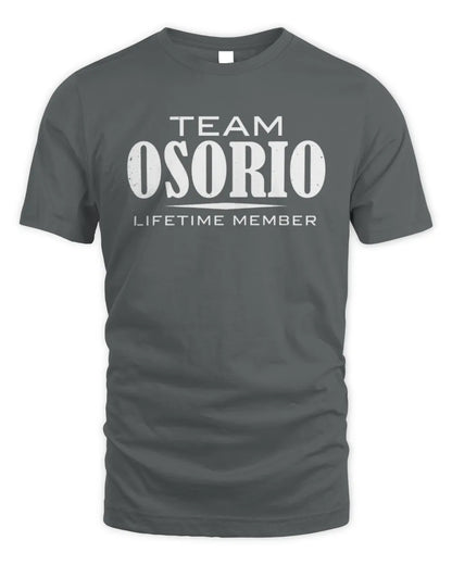 OSORIO BL62-K4-128 - Personalized “Team NAME Lifetime Member” - Unisex Standard T-Shirt - Charcoal