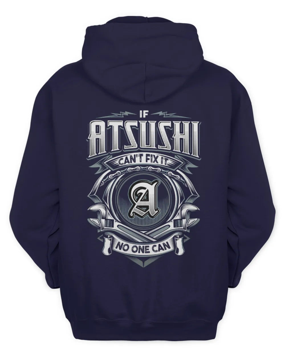ATSUSHI AP81-K4-626 - Personalized Ahmed Quote Apparel “If Ahmed Can't Fix It, No One Can” - Unisex Hoodie - Navy