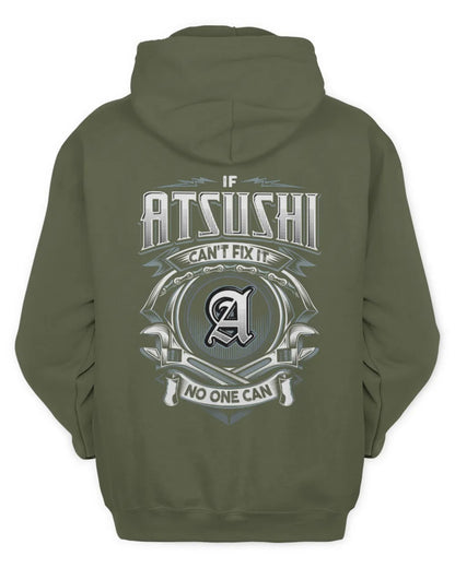 ATSUSHI AP81-K4-626 - Personalized Ahmed Quote Apparel “If Ahmed Can't Fix It, No One Can” - Unisex Hoodie - Military Green