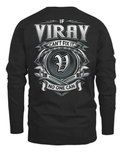 VIRAY AP81-K4-626 - Personalized Ahmed Quote Apparel “If Ahmed Can't Fix It, No One Can” - Men's Long Sleeved T-Shirt - Black