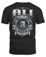 ALI AP81-K4-626 - Personalized Ahmed Quote Apparel “If Ahmed Can't Fix It, No One Can” - Unisex Standard T-Shirt - Black