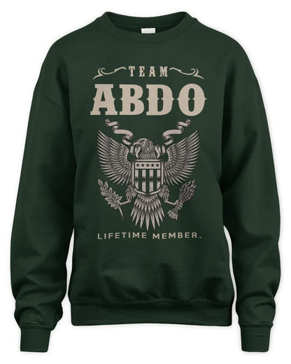 ABDO TP06-K82 – Personalized Classic Style Apparel “Team NAME Lifetime Member” - Unisex Sweatshirt - Forest Green