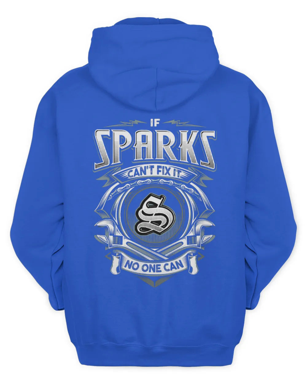 SPARKS AP81-K4-626 - Personalized Ahmed Quote Apparel “If Ahmed Can't Fix It, No One Can” - Unisex Hoodie - Royal