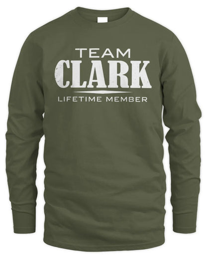 CLARK BL62-K4-128 - Personalized “Team NAME Lifetime Member” - Men's Long Sleeved T-Shirt - Military Green