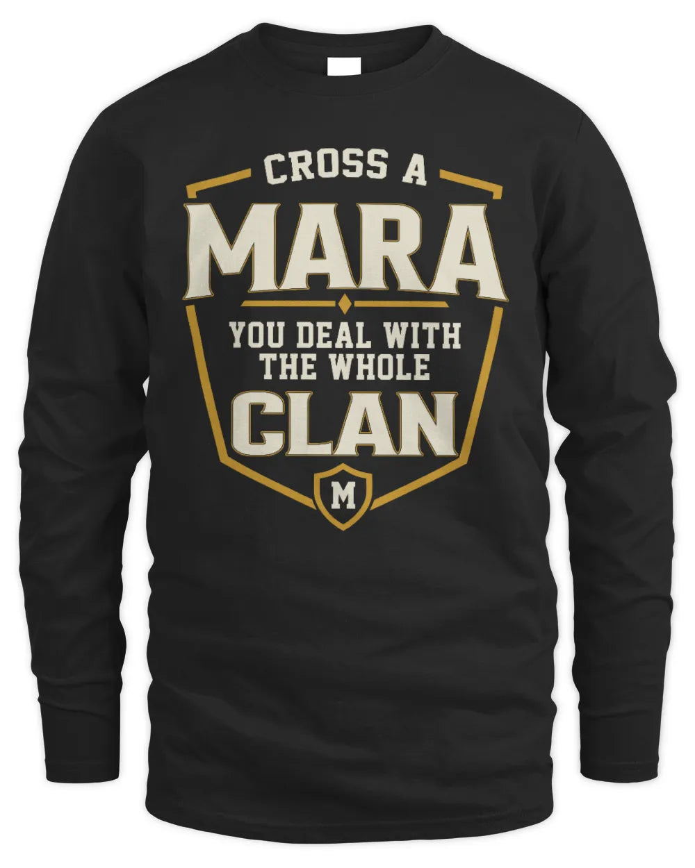 MARA NT1-K008 Cross A/An NAME, You Deal With the Whole Clan | Personalized Vintage T-Shirt - Men's Long Sleeved T-Shirt - Black