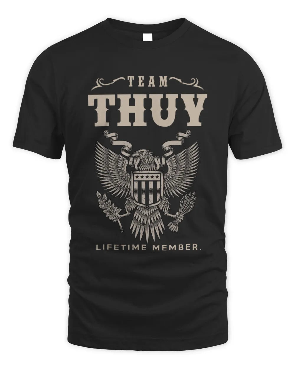 THUY TP06-K82 – Personalized Classic Style Apparel “Team NAME Lifetime Member” - Unisex Standard T-Shirt - Black