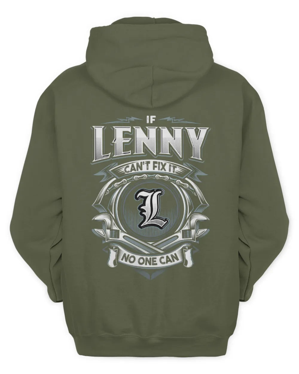 LENNY AP81-K4-626 - Personalized Ahmed Quote Apparel “If Ahmed Can't Fix It, No One Can” - Unisex Hoodie - Military Green