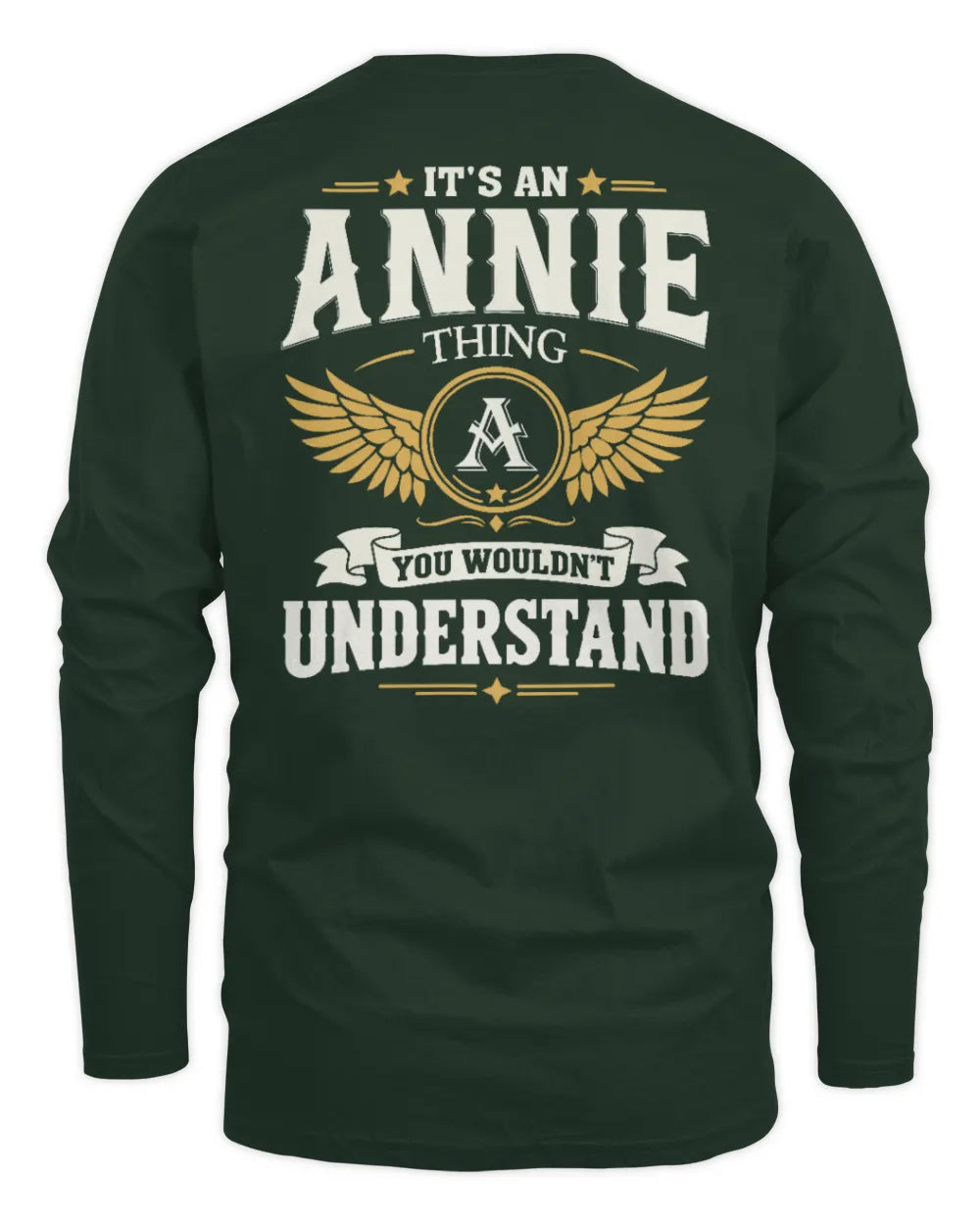 ANNIE KT06-M008 It’s a [NAME] Thing – You Wouldn’t Understand | Personalized Vintage T-Shirt - Men's Long Sleeved T-Shirt - Forest Green