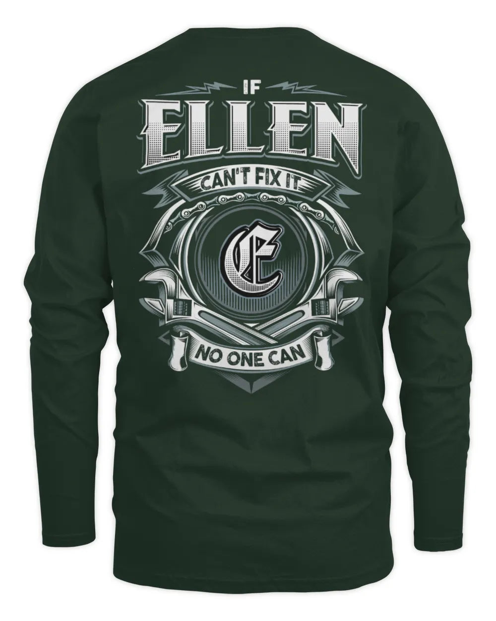 ELLEN AP81-K4-626 - Personalized Ahmed Quote Apparel “If Ahmed Can't Fix It, No One Can” - Men's Long Sleeved T-Shirt - Forest Green
