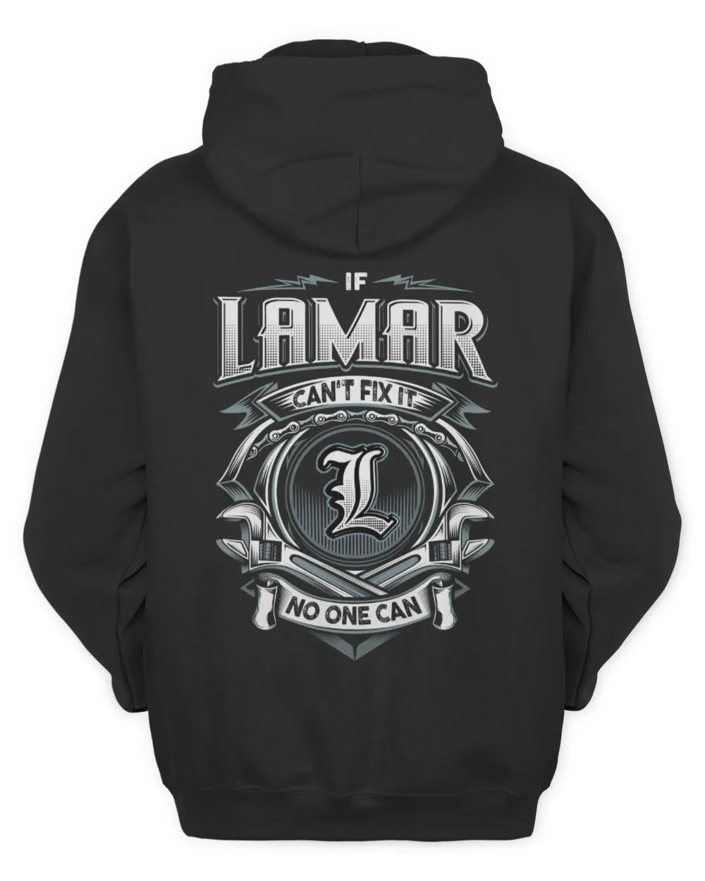 LAMAR AP81-K4-626 - Personalized Ahmed Quote Apparel “If Ahmed Can't Fix It, No One Can” - Unisex Hoodie - Black