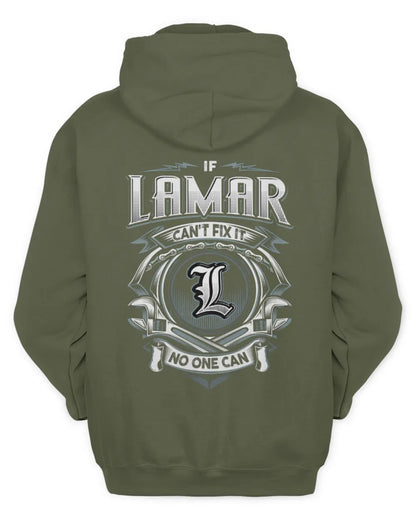 LAMAR AP81-K4-626 - Personalized Ahmed Quote Apparel “If Ahmed Can't Fix It, No One Can” - Unisex Hoodie - Military Green