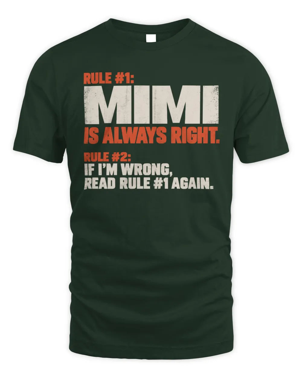 MIMI NP1-H006 
Always Right Personalized Name T-Shirt – Funny Custom Name Shirt - Unisex Standard T-Shirt - Forest Green