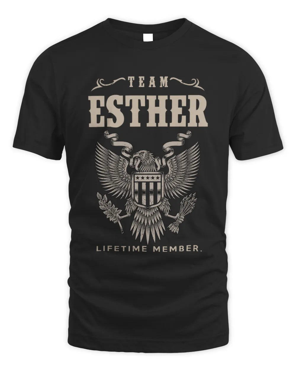 ESTHER TP06-K82 – Personalized Classic Style Apparel “Team NAME Lifetime Member” - Unisex Standard T-Shirt - Black