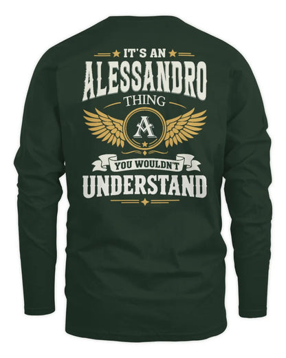ALESSANDRO KT06-M008 It’s a [NAME] Thing – You Wouldn’t Understand | Personalized Vintage T-Shirt - Men's Long Sleeved T-Shirt - Forest Green